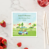 Golf Cart Scenic Custom 60th Birthday Serviette (Beispiel)