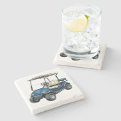 Golf Cart Stone Untersetzer (Seitenansicht)