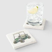 Golf Cart Stone Untersetzer (Seitenansicht)