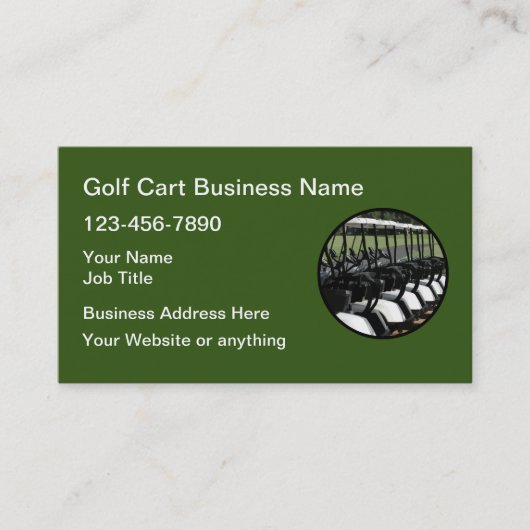 Golf Cart Theme Business Cards Visitenkarte (Vorderseite)