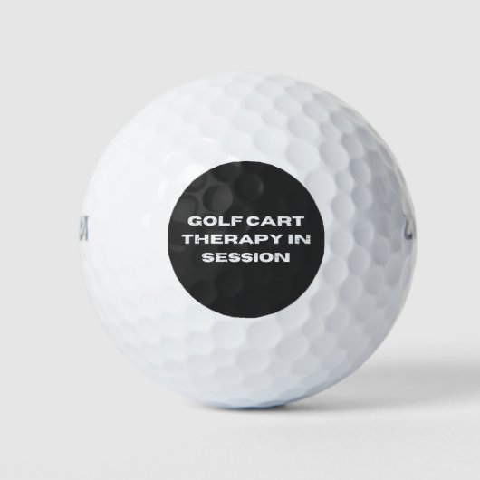 Golf Cart Therapie in Session Funny Golf Golfball (Vorderseite)