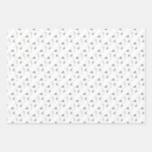 Golf Cart und Clubs Golf Geschenkpapier Set (Vorderseite)