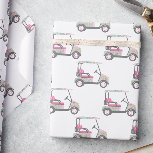 Golf Cart von Pink und Green Palm Beach Geschenkpapier