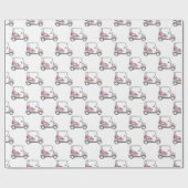 Golf Cart von Pink und Green Palm Beach Geschenkpapier (Flach)