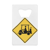 Golf Cart Vorsicht Schild Geldbeutel Flaschenöffner (Rückseite)