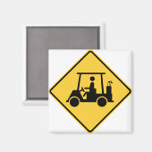 Golf Cart Vorsicht Schild Magnet (Vorderseite/Rückseite)