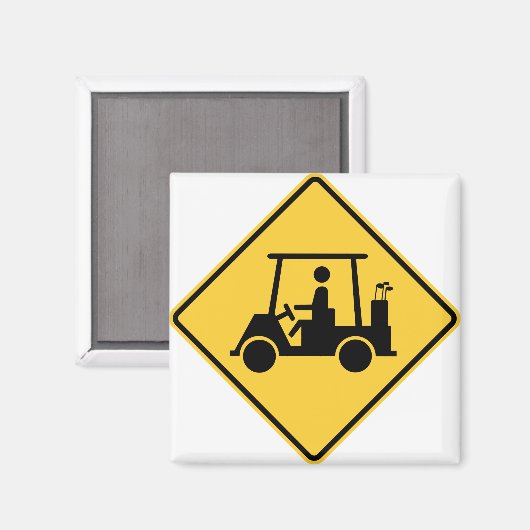 Golf Cart Vorsicht Schild Magnet (Vorderseite/Rückseite)