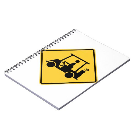 Golf Cart Vorsicht Schild Notizblock (Linke Seite)