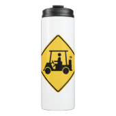 Golf Cart Vorsicht Schild Thermosbecher (Vorderseite)