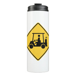 Golf Cart Vorsicht Schild Thermosbecher