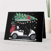 Golf Cart Weihnachtsbaum Lichter Xmas Sport Golfer Karte (Vorderseite)