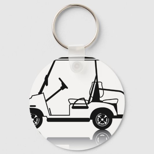 Golf Cart white Schlüsselanhänger (Vorderseite)