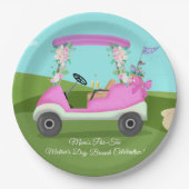 Golf Cart With Mimosas Mother's Day Brunch Pappteller (Vorderseite)