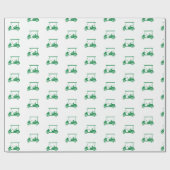Golf Cart Wrapping Paper in Green Geschenkpapier (Flach)
