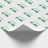 Golf Cart Wrapping Paper in Green Geschenkpapier (Ecke)