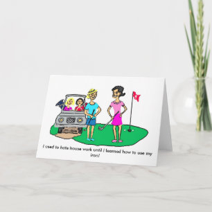 Golf Cartoon Greeting Card Karte