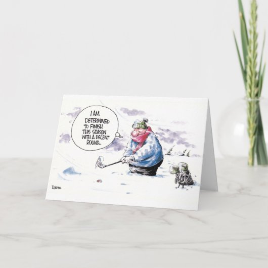 Golf-Cartoon-Grußkarte: Bestimmt zu beenden Karte (Vorderseite)
