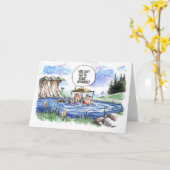 Golf-Cartoon-Grußkarte: Schlechter Fahrer Karte (Gelbe Blume)