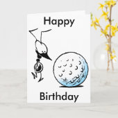 Golf Cartoon Happy Birthday Karte (Gelbe Blume)