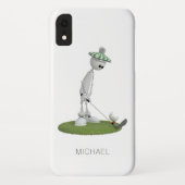 Golf Cartoon T-Shirt Personalisierter Name | Golf Case-Mate iPhone Hülle (Rückseite)