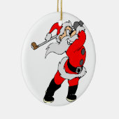 Golf-Cartoon-Weihnachten Sankt Keramikornament (Rechts)