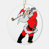 Golf-Cartoon-Weihnachten Sankt Keramikornament (Links)