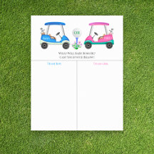 Golf Carts auf Kurs Geschlechteroffenbarung Vorher