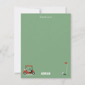 Golf Carts Moderne Golfer Golf Thema Kinder Dankeskarte (Vorderseite)