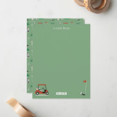 Golf Carts Moderne Golfer Golf Thema Kinder Mitteilungskarte (Vorderseite/Rückseite Beispiel)