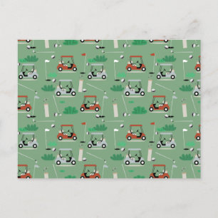 Golf Carts Modernes Golfer Golf Theme Muster Feiertagspostkarte