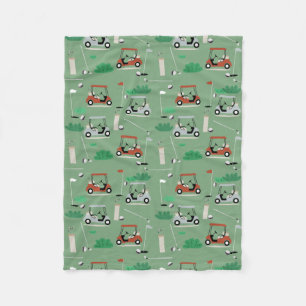 Golf Carts Modernes Golfer Golf Theme Muster Fleecedecke