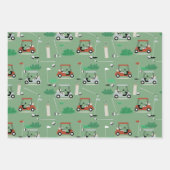 Golf Carts Modernes Golfer Golf Theme Muster Geschenkpapier Set (Vorderseite 3)