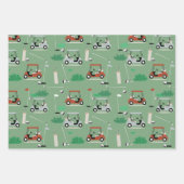 Golf Carts Modernes Golfer Golf Theme Muster Geschenkpapier Set (Vorderseite 2)