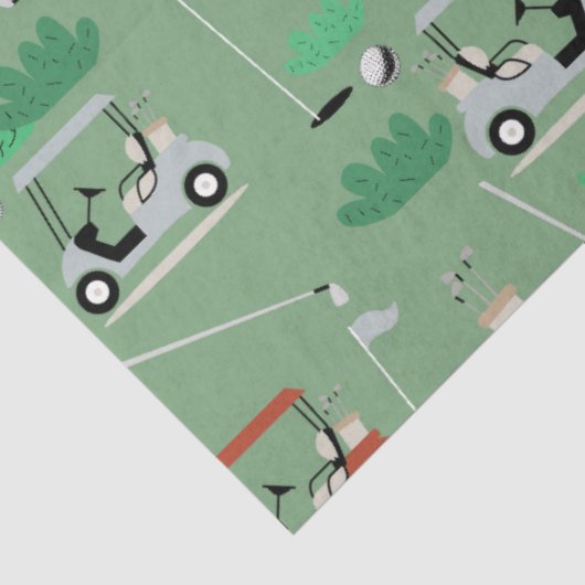 Golf Carts Modernes Golfer Golf Theme Muster Seidenpapier (Ausschnitt)