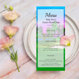 Golf Carts on Course Gender Reveal Baby Shower Menükarte