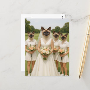 Golf Cat Brautteam für Junggesellinnenabschied  Postkarte