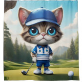 Golf Cat Duschvorhang (Vorderseite)