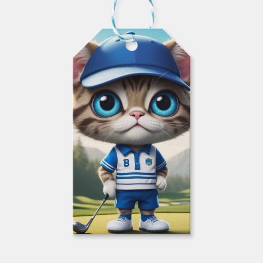 Golf Cat Geschenkanhänger (Vorderseite)