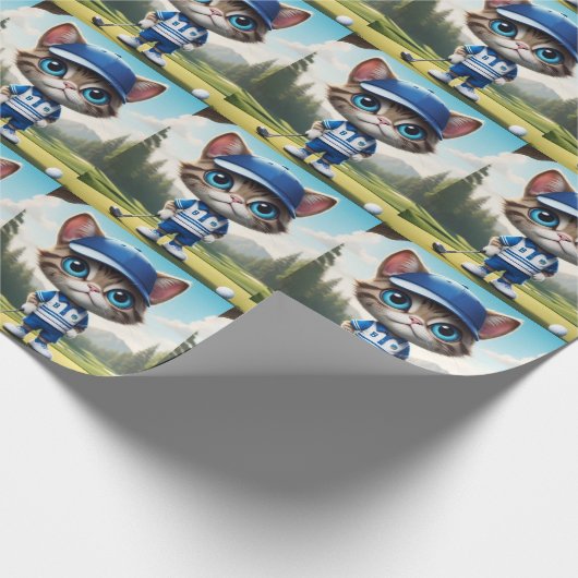 Golf Cat Geschenkpapier (Ecke)