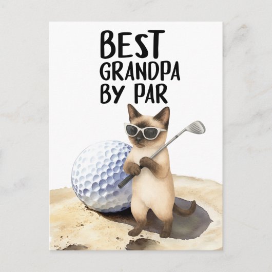 Golf Cat Golf Cat ist das beste Grand Pa von Par Postkarte (Vorderseite)
