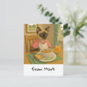 Golf Cat Lover frühstückt Postkarte (Stehend Vorderseite)