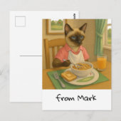 Golf Cat Lover frühstückt Postkarte (Vorne/Hinten)