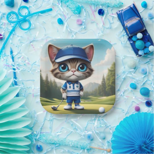 Golf Cat Pappteller (Party)