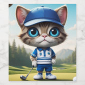 Golf Cat Weinetikett (Einzelnes Label)