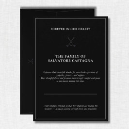 Golf Celebration of Life Black Dankeskarte