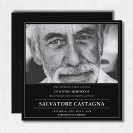 Golf Celebration of Life Black Photo Memorial Einladung