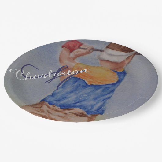 Golf Celebration Party Pappteller (Schrägansicht)