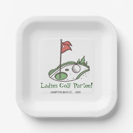 Golf Celebration Square Papierplatte Pappteller (Vorderseite)