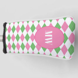Golf Chic Argyle Monogram Putter Club Cover Golf Headcover