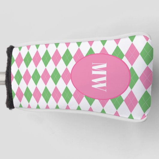 Golf Chic Argyle Monogram Putter Club Cover Headcover (Vorderseite)